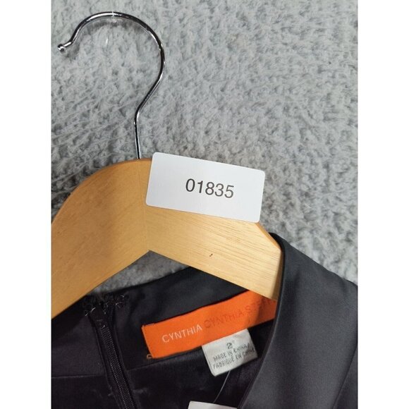 Cynthia Steffe Black Pleated Applique Sheath Dress 2 Shimmery Chic NEW $295 - Picture 10 of 10